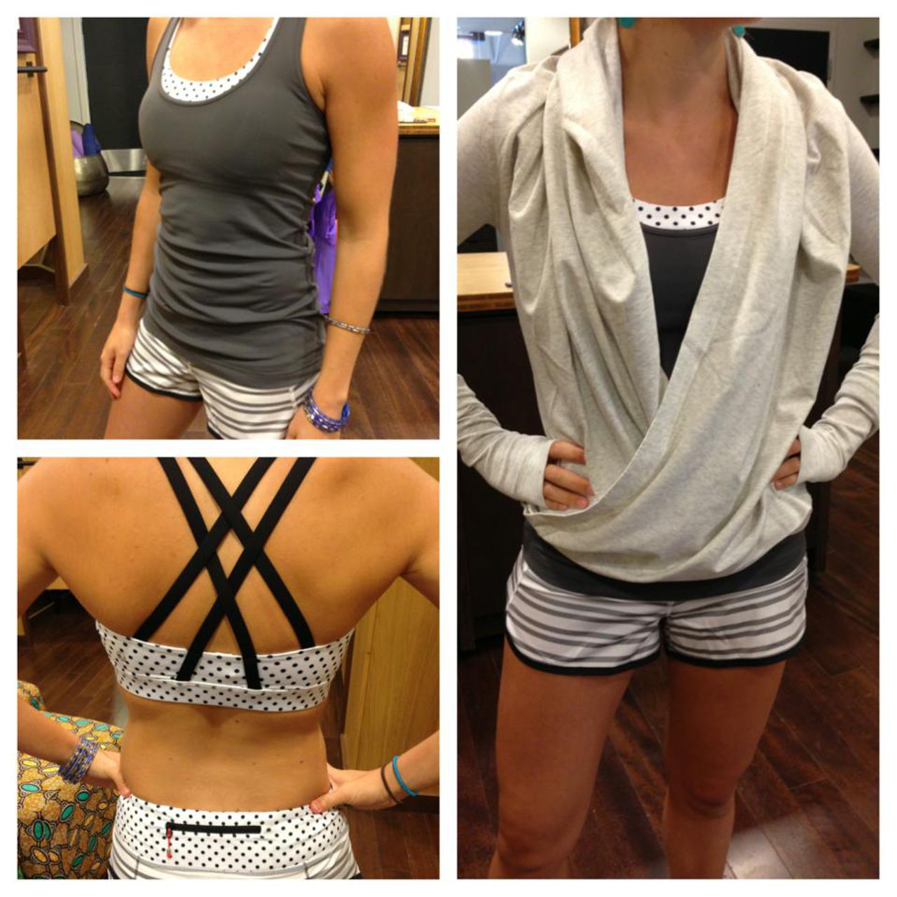 Lululemon Run:  Speed Short - Twin Stripe Black / Black / Mod Dot Printed Black