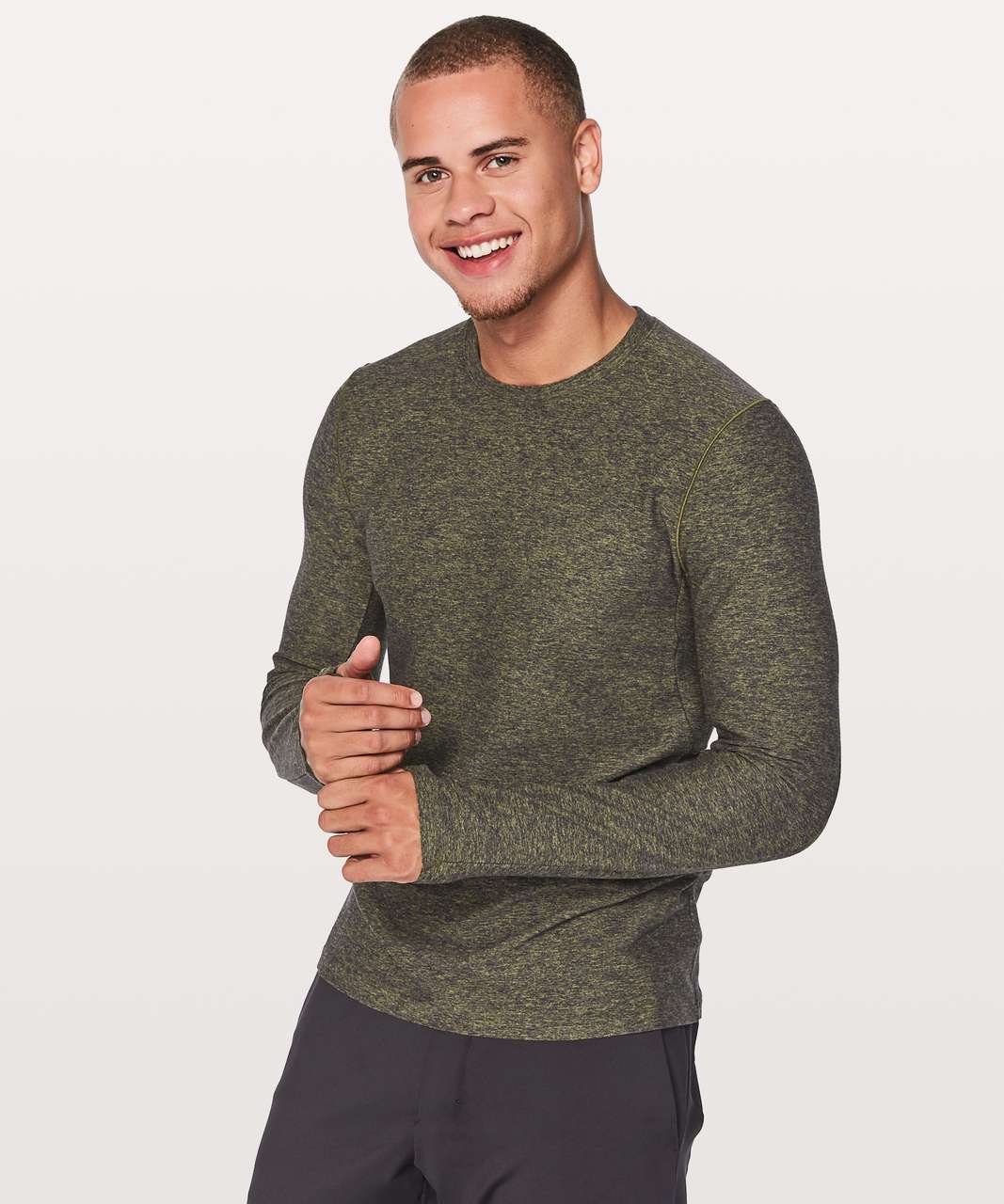 Lululemon Surge Half Zip - Heathered Black - lulu fanatics