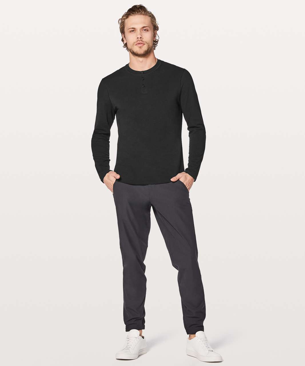 Lululemon 5 Year Basic Long Sleeve Henley - Black