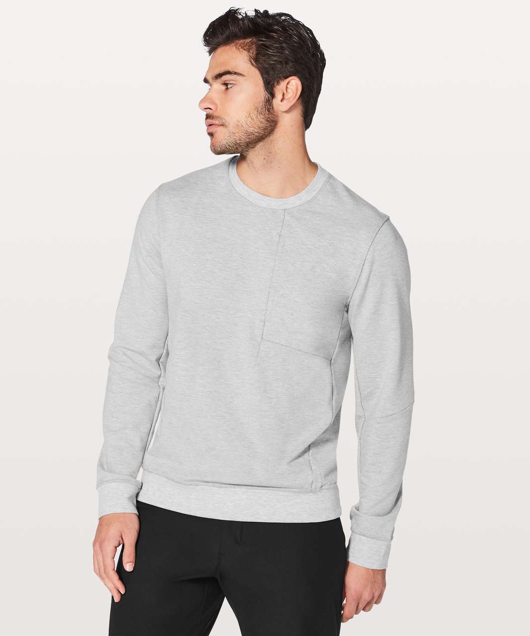 Lululemon City Sweat Crew - Heathered Ultra Light Grey - lulu fanatics