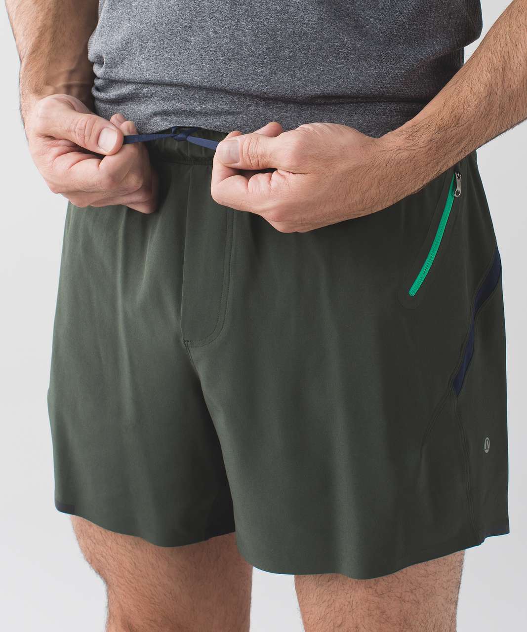 Lululemon Surge Short 5 - Gator Green / Deep Navy / Very Green