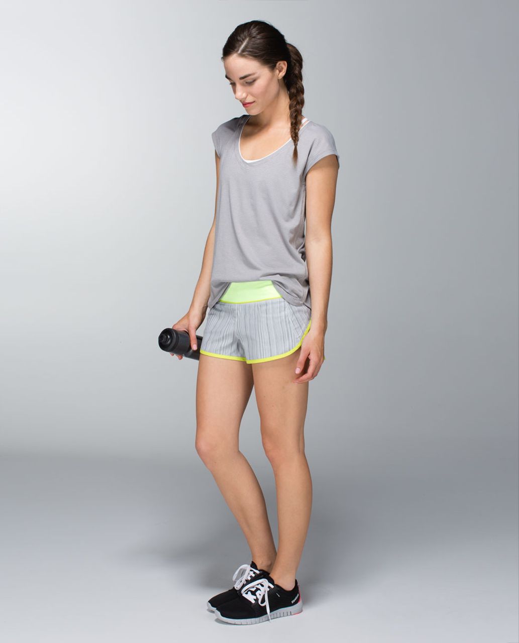 Lululemon Run:  Speed Short *2-way Stretch - Wee Are From Space Silver Spoon / Antidote / Clear Mint