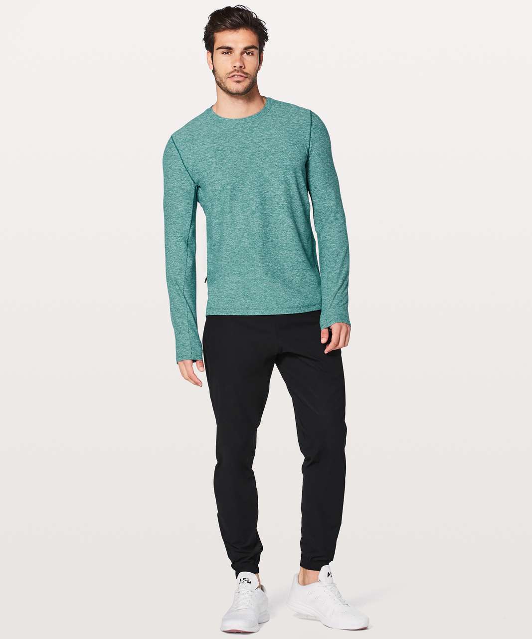 Lululemon Surge Warm Long Sleeve - Heathered Laguna