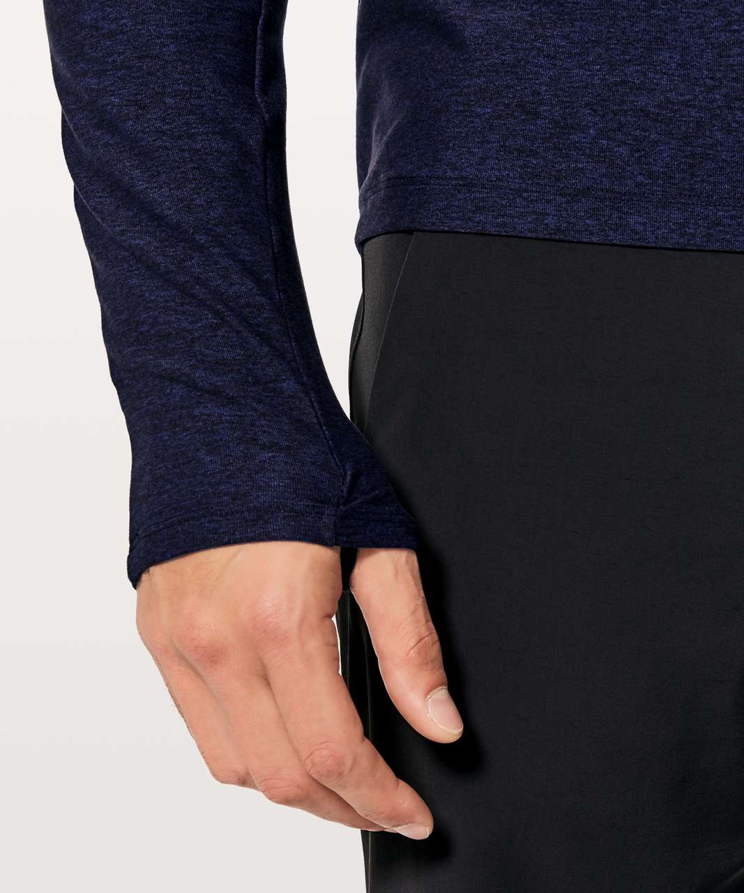 Lululemon Surge Warm Long Sleeve - Heathered Hero Blue / Black