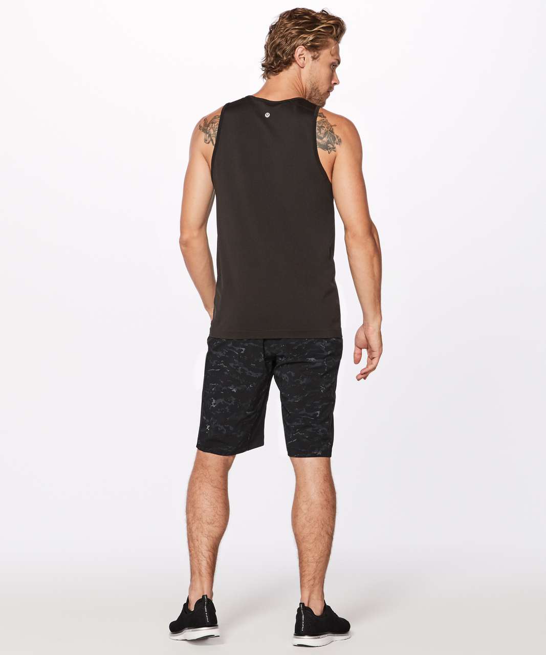 Lululemon - Pace Breaker Short Linerless 9 - Heathered Texture Printed  Mercury Deep Coal - $58.00