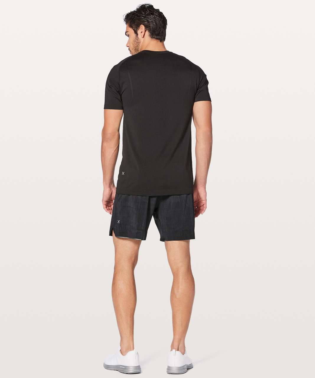 Lululemon Surge Short *Linerless 7" - Grid Lines Deep Coal Black