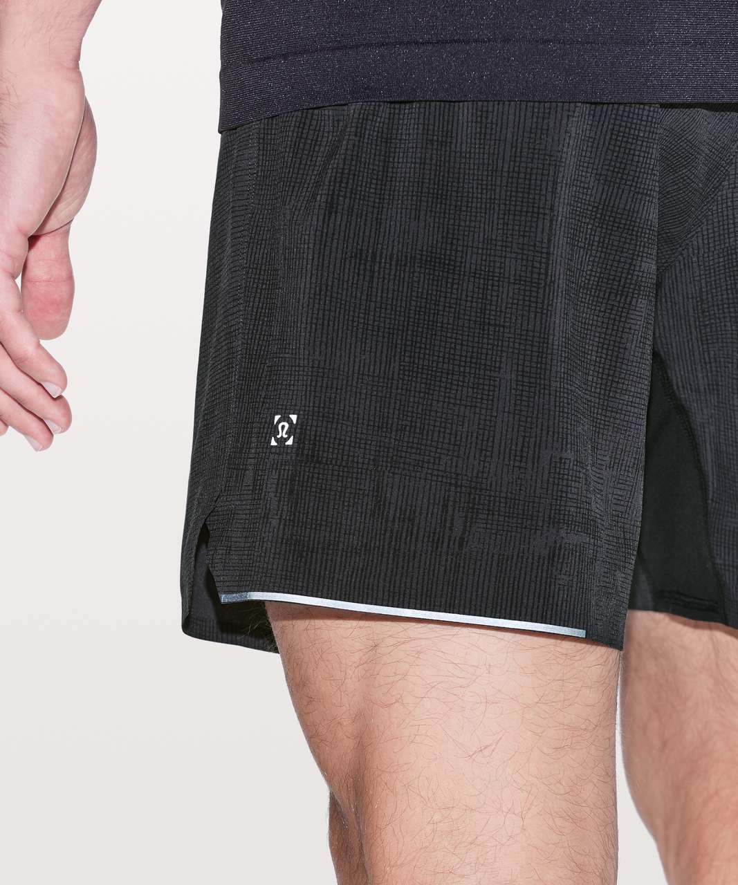 Lululemon Surge Short *Linerless 7" - Grid Lines Deep Coal Black