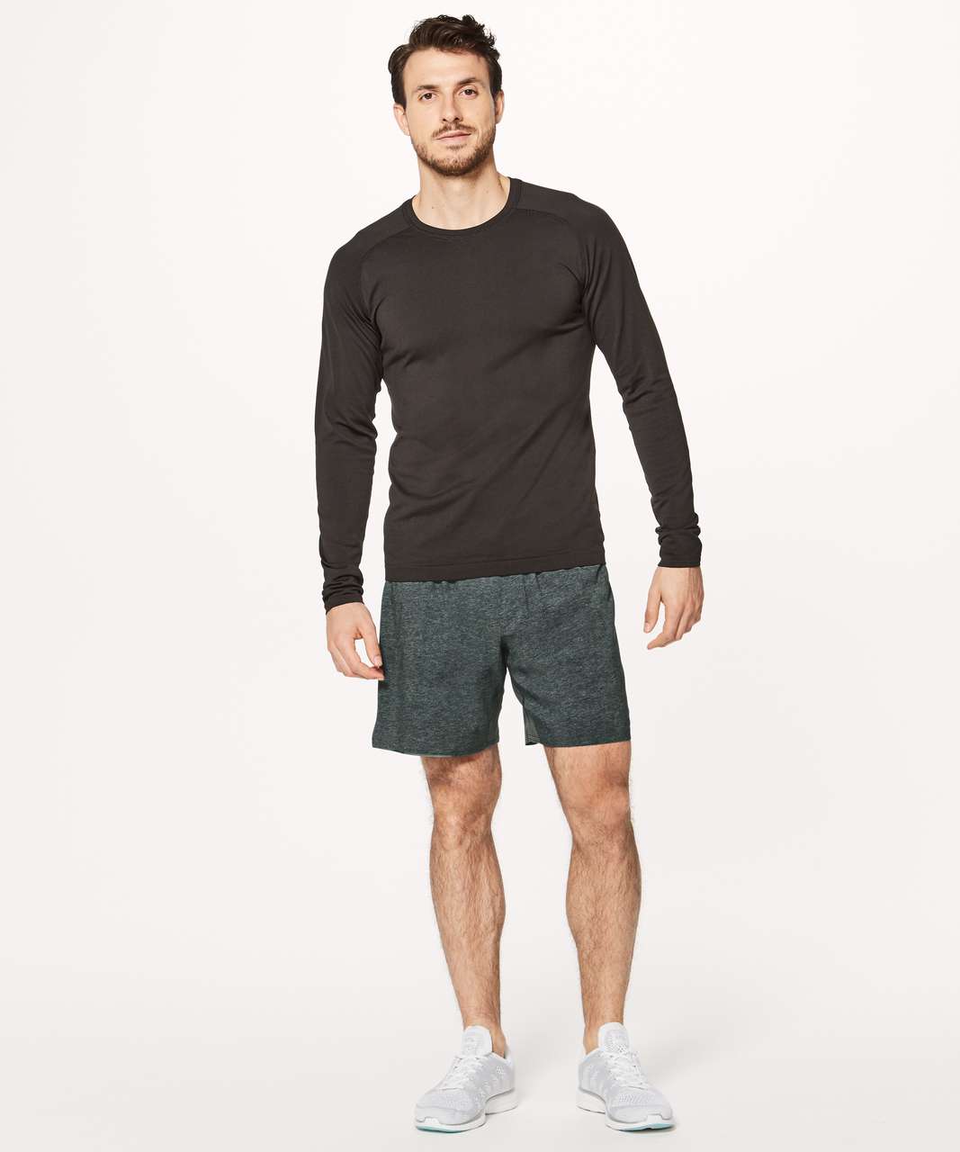 Lululemon Surge Short *Linerless 7" - Heathered Texture Printed Mercury Deep Coal