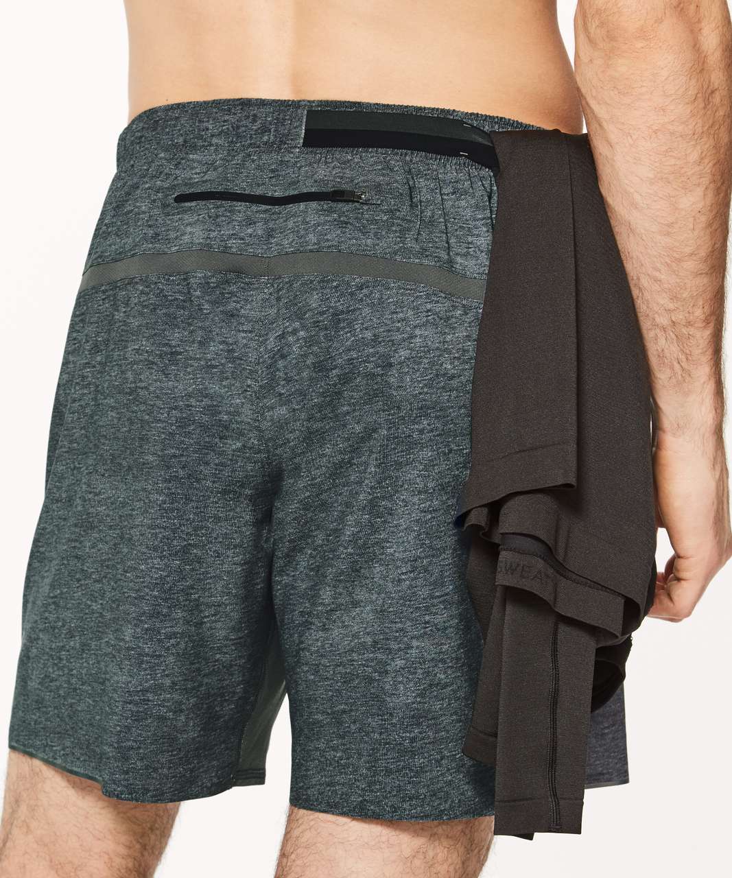 Lululemon Surge Short *Linerless 7" - Heathered Texture Printed Mercury Deep Coal