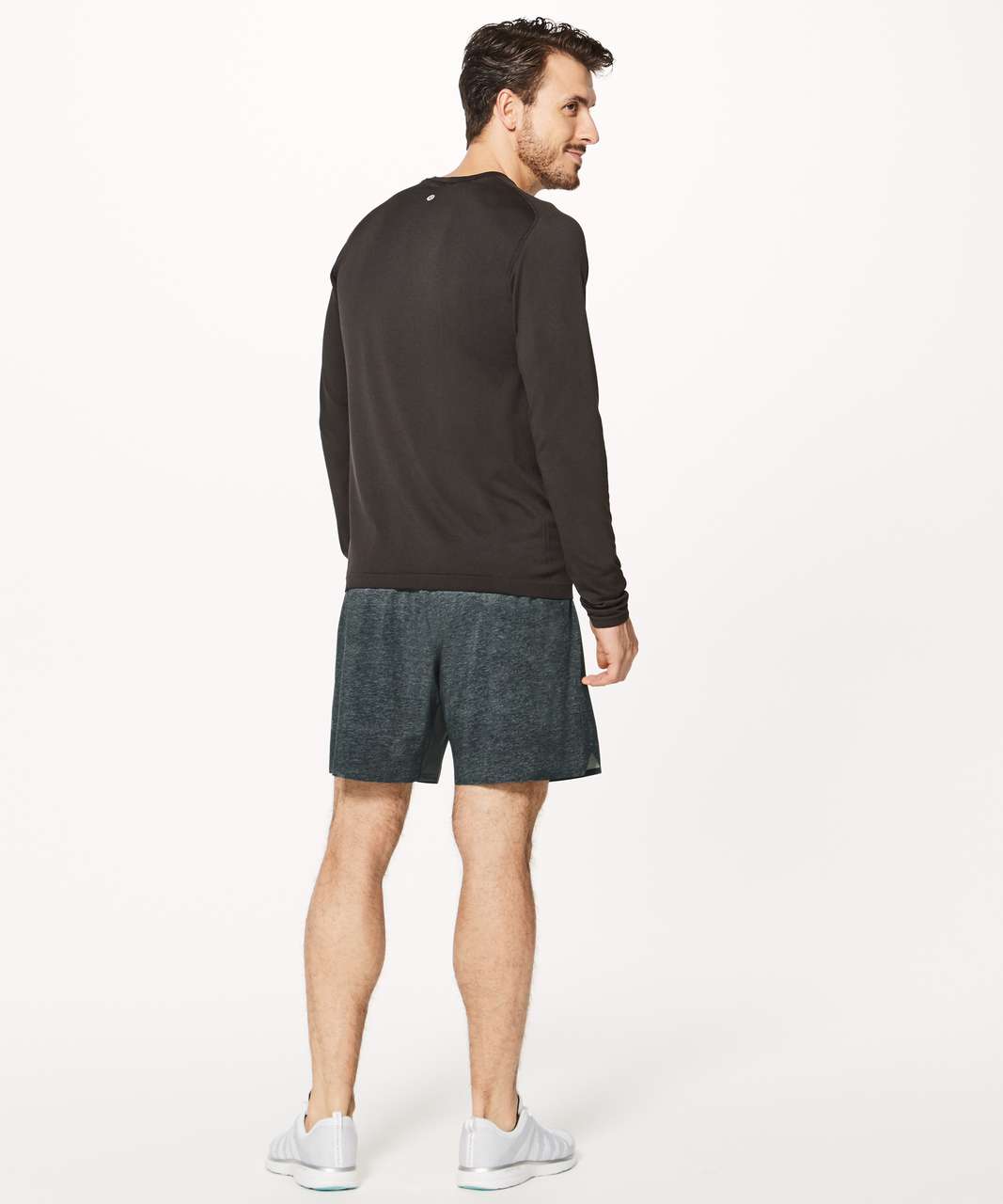 Lululemon Surge Short *Linerless 7" - Heathered Texture Printed Mercury Deep Coal