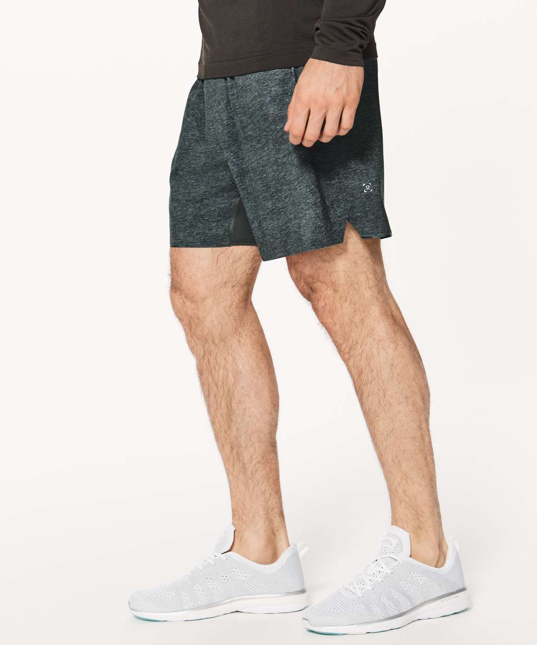 Lululemon At Ease Short 7 - Heathered Black / Black - lulu fanatics