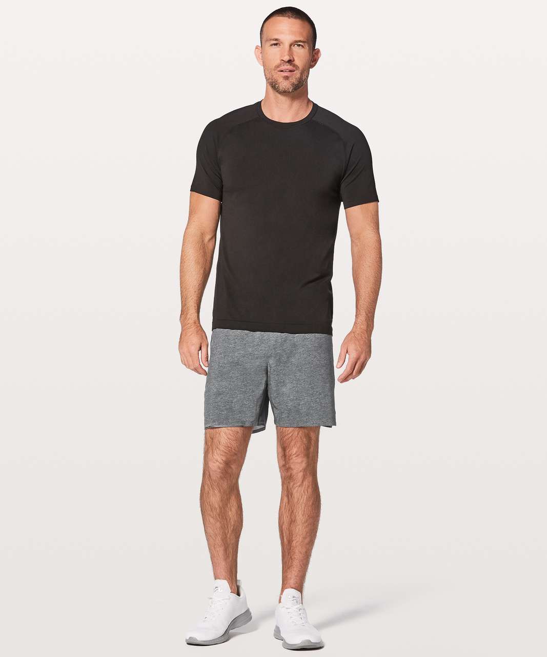 Lululemon Surge Short *Linerless 7" - Heathered Texture Printed Greyt Deep Coal