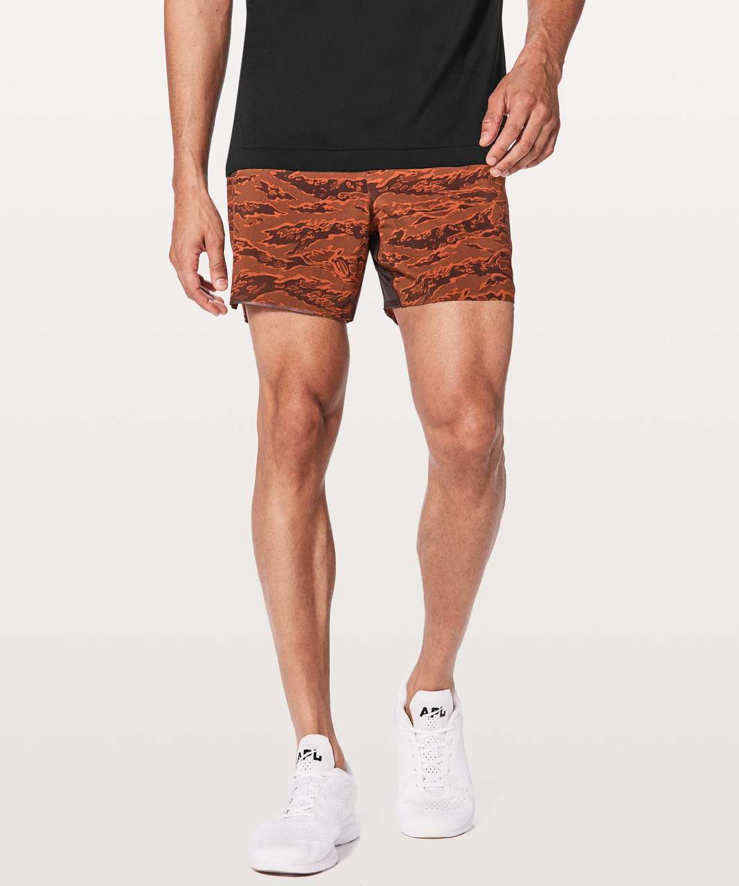 Lululemon Surge Short *Linerless 5" - Tiger Camo Multi Orange