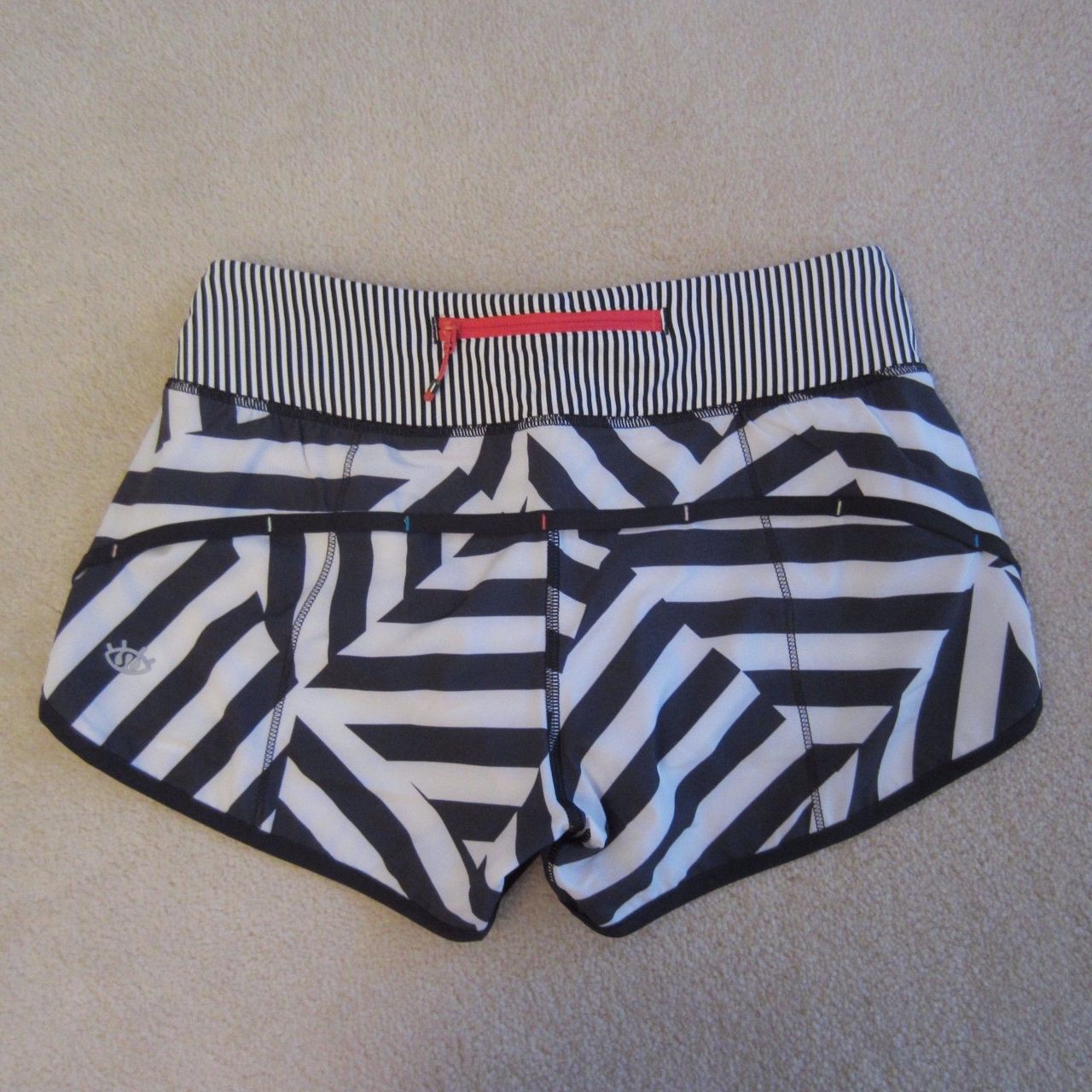 Lululemon Speed Short - Which Way Sway - Black/White (Black/White Vertical Stripe Waistband/Black Accent - AU or US/CA SW release)