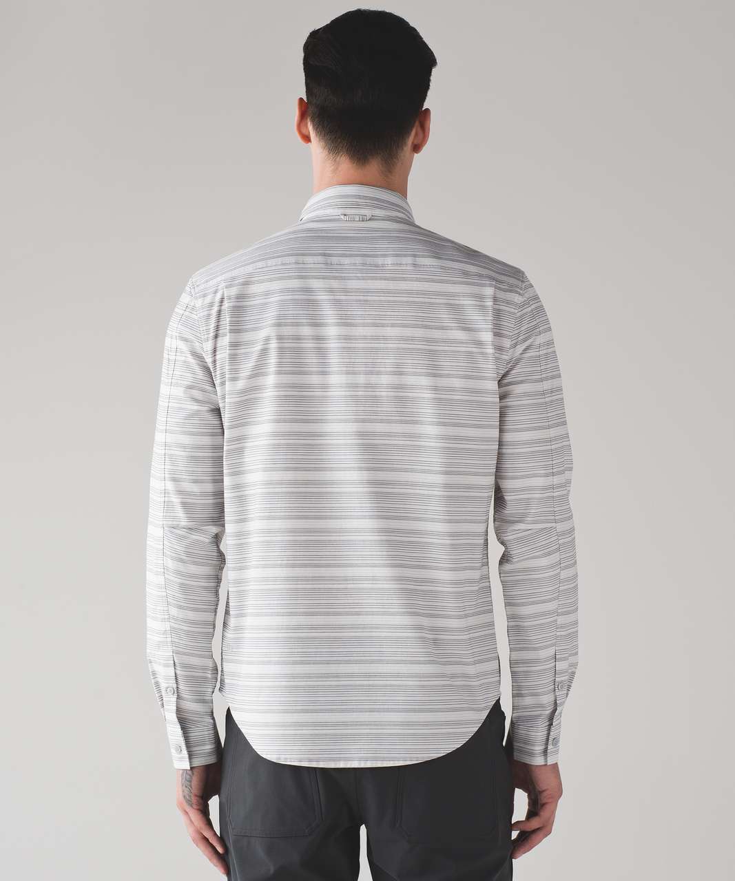 Lululemon Commission Long Sleeve Buttondown Qwick Oxford - Polar Night Stripe White Nimbus