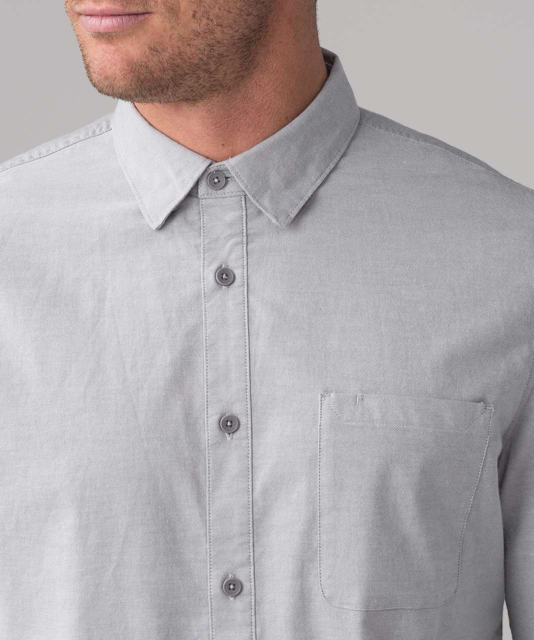 Lululemon Commission Long Sleeve Button Down *Qwick Oxford - Graphite Grey  - lulu fanatics