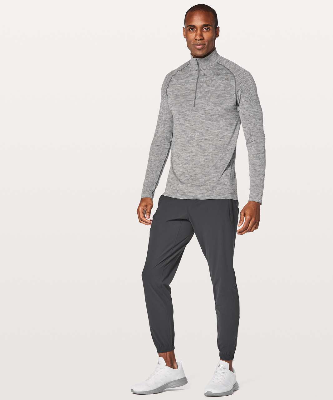 Lululemon Metal Vent Tech 1/2 Zip - Slate / White