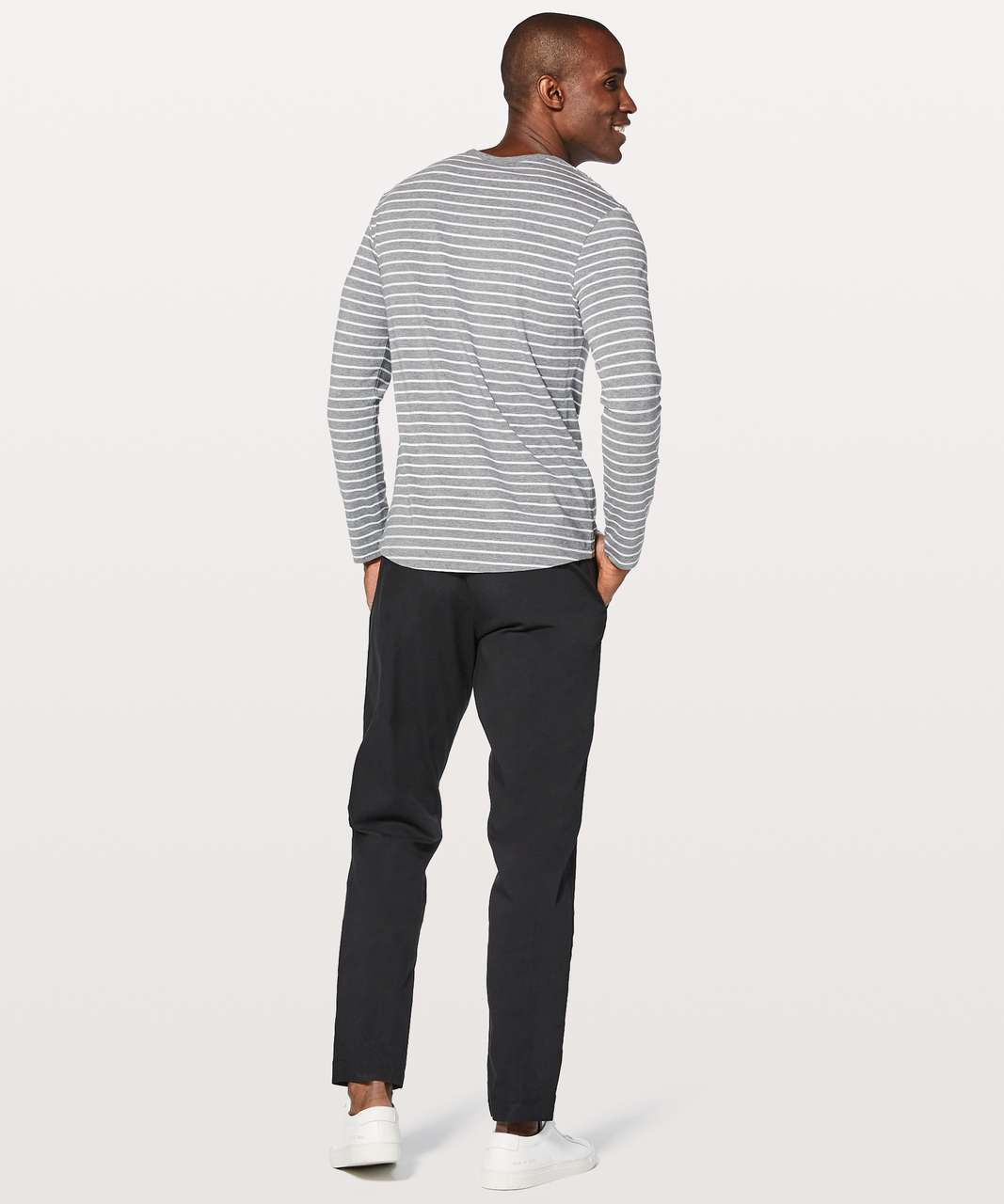 Lululemon 5 Year Basic Long Sleeve - Quiet Stripe Heathered Medium