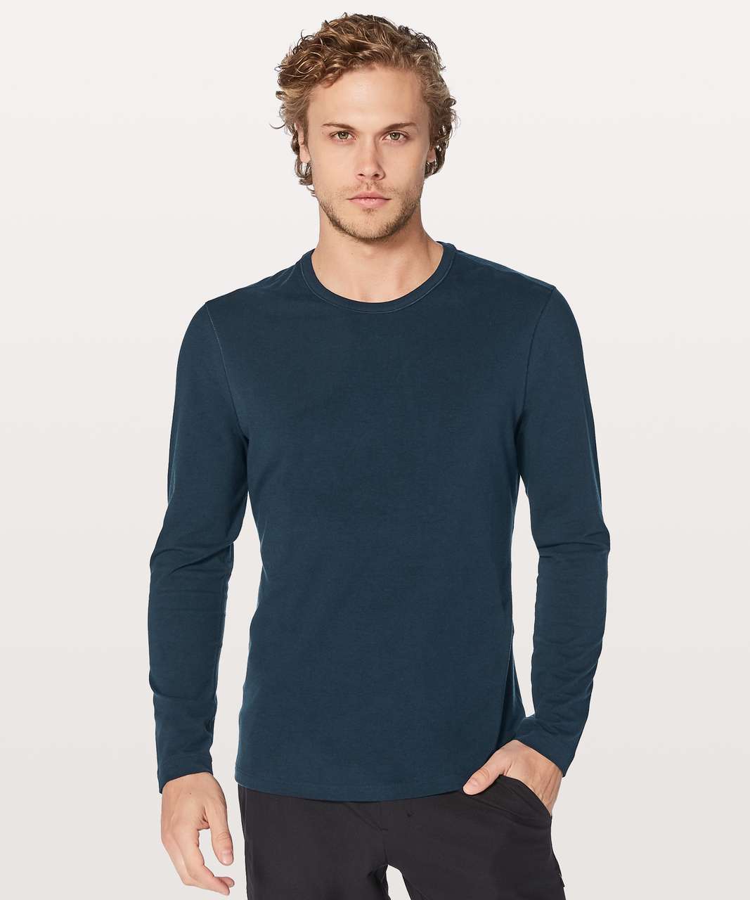 Lululemon The Fundamental Long Sleeve Henley - Iron Blue - lulu fanatics