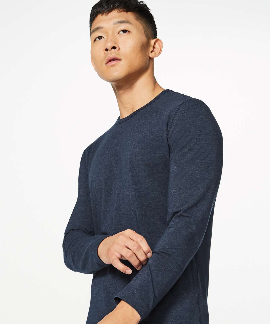 Lululemon 5 Year Basic Long Sleeve - Heathered Nautical Navy - lulu fanatics