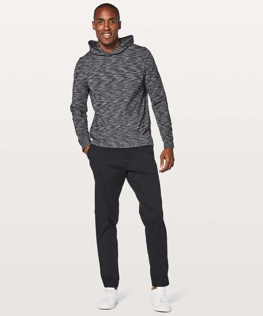 Lululemon Pulse Slub Pullover Hoodie *Lightweight Rulu - Heathered Black