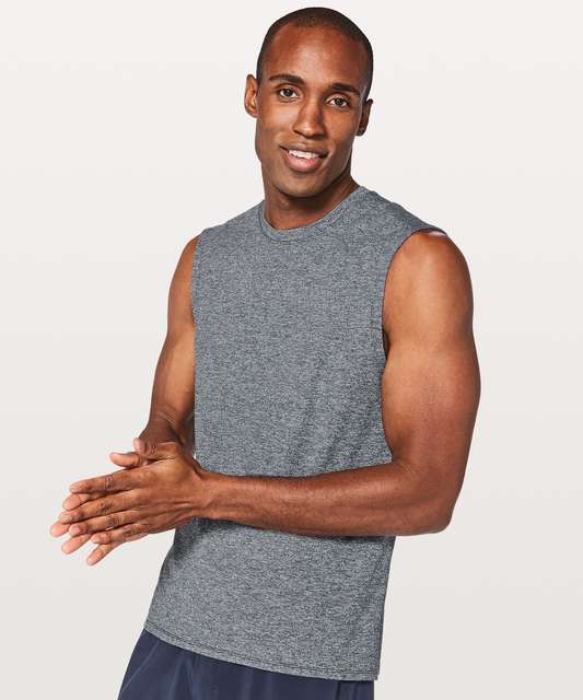 Lululemon Tank Tops Deals - Black / Rhino Grey Mens Drysense Training  Sleeveless