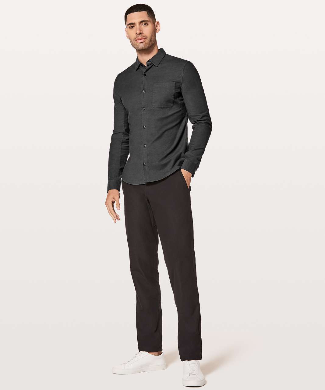 Lululemon All Town Buttondown - Black / Deep Coal