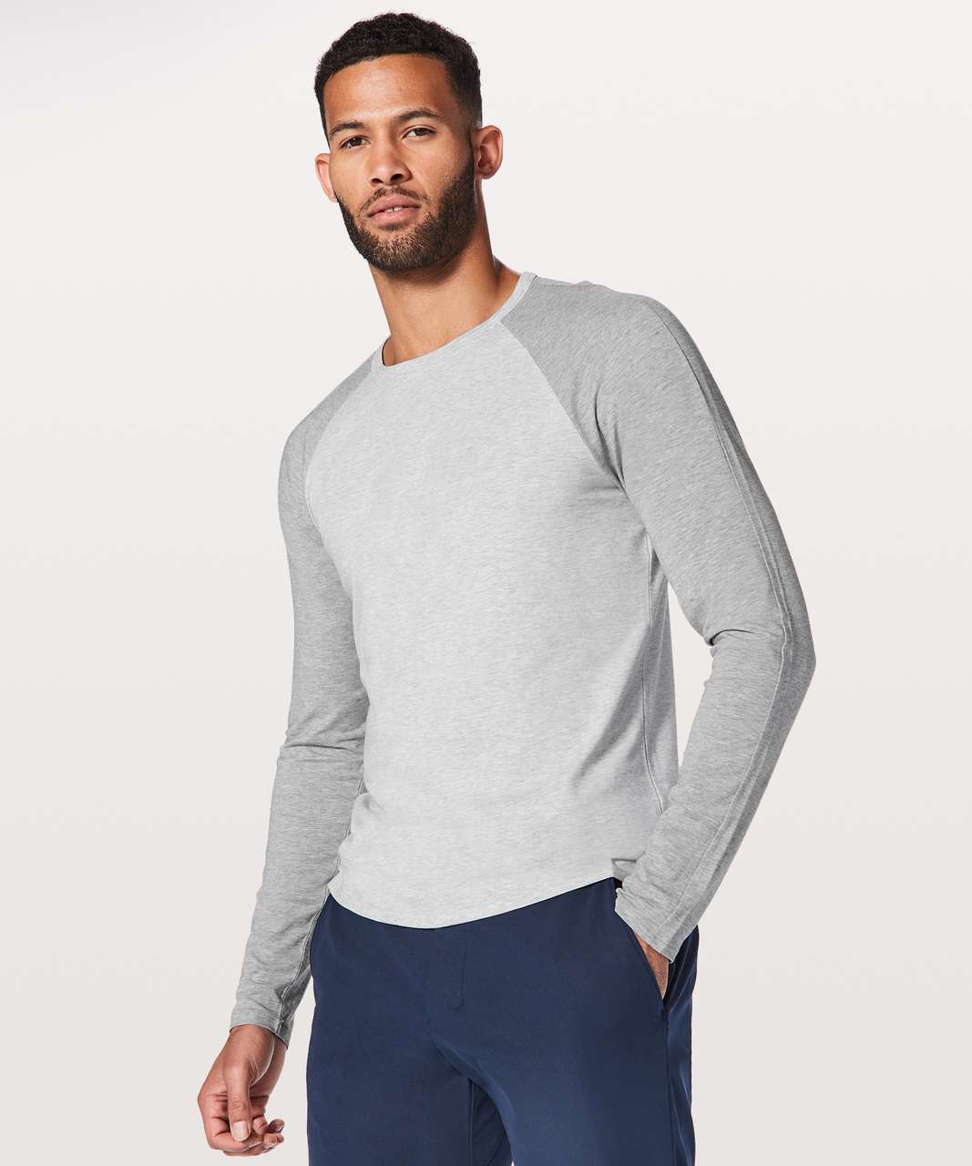 Lululemon Bodhi Long Sleeve - Heathered Core Ultra Light Grey / Heathered Core Light Grey