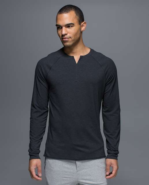 Lululemon Bodhi Long Sleeve - Heathered Medium Grey / Black - lulu fanatics