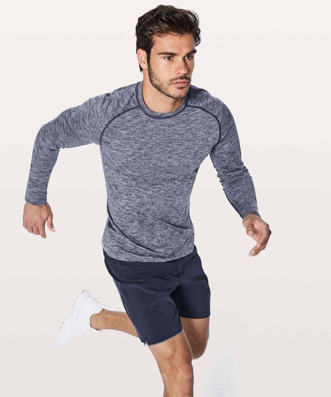 Lululemon Metal Vent Tech Surge Long Sleeve - Deep Navy / White - lulu ...