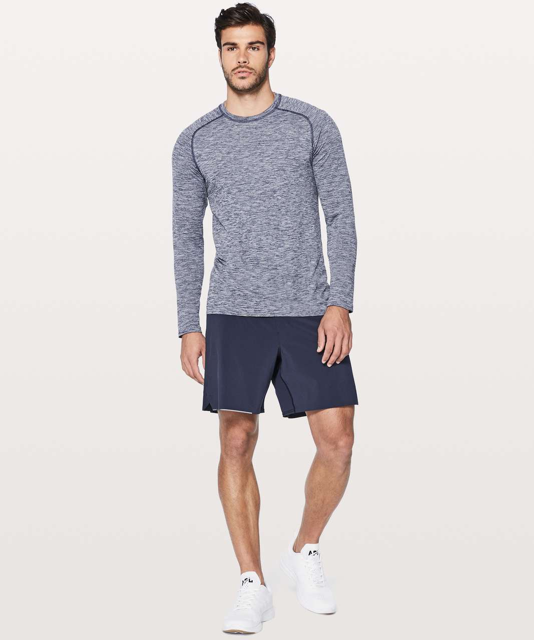 Lululemon Metal Vent Tech Surge Long Sleeve - Deep Navy / White