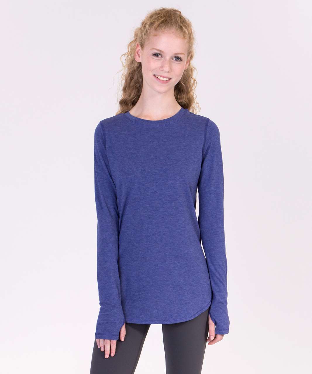 Lululemon Keep The Heat Thermal Long Sleeve - Petrol Blue - lulu fanatics