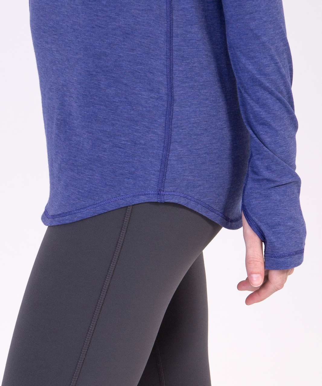 Ivivva Lululemon Girls' Reversible Long Sleeve Thumbhole Top Stripe Blue 14