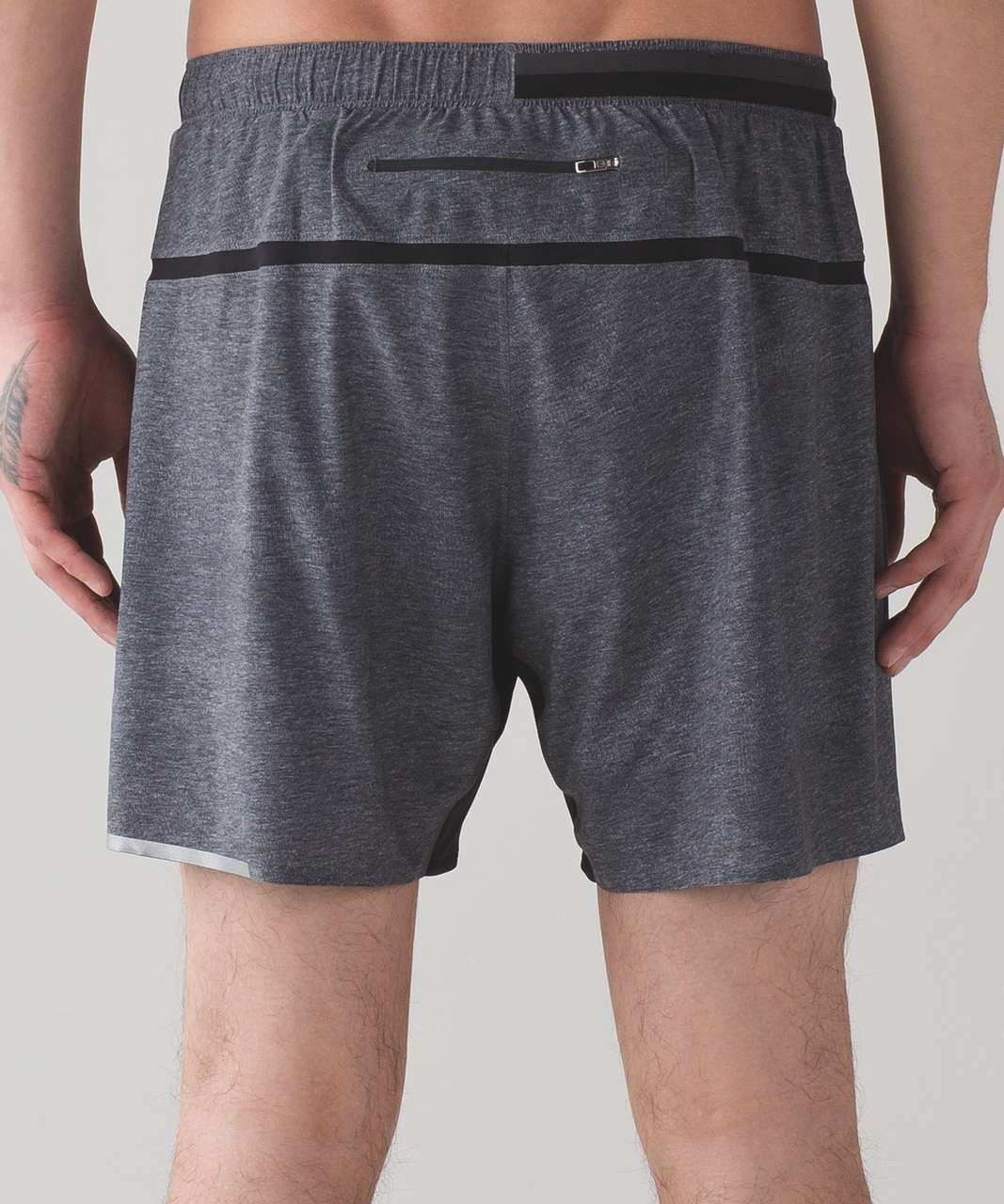 Lululemon Surge Short *7 - Less Space Black Greyt - lulu fanatics