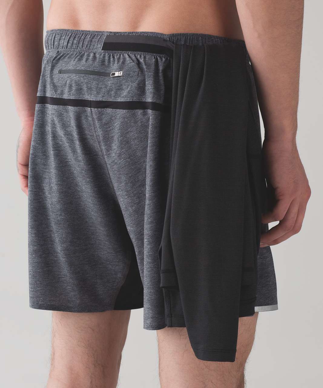 Lululemon Surge Short *7" - Heathered Texture Printed Greyt Deep Coal