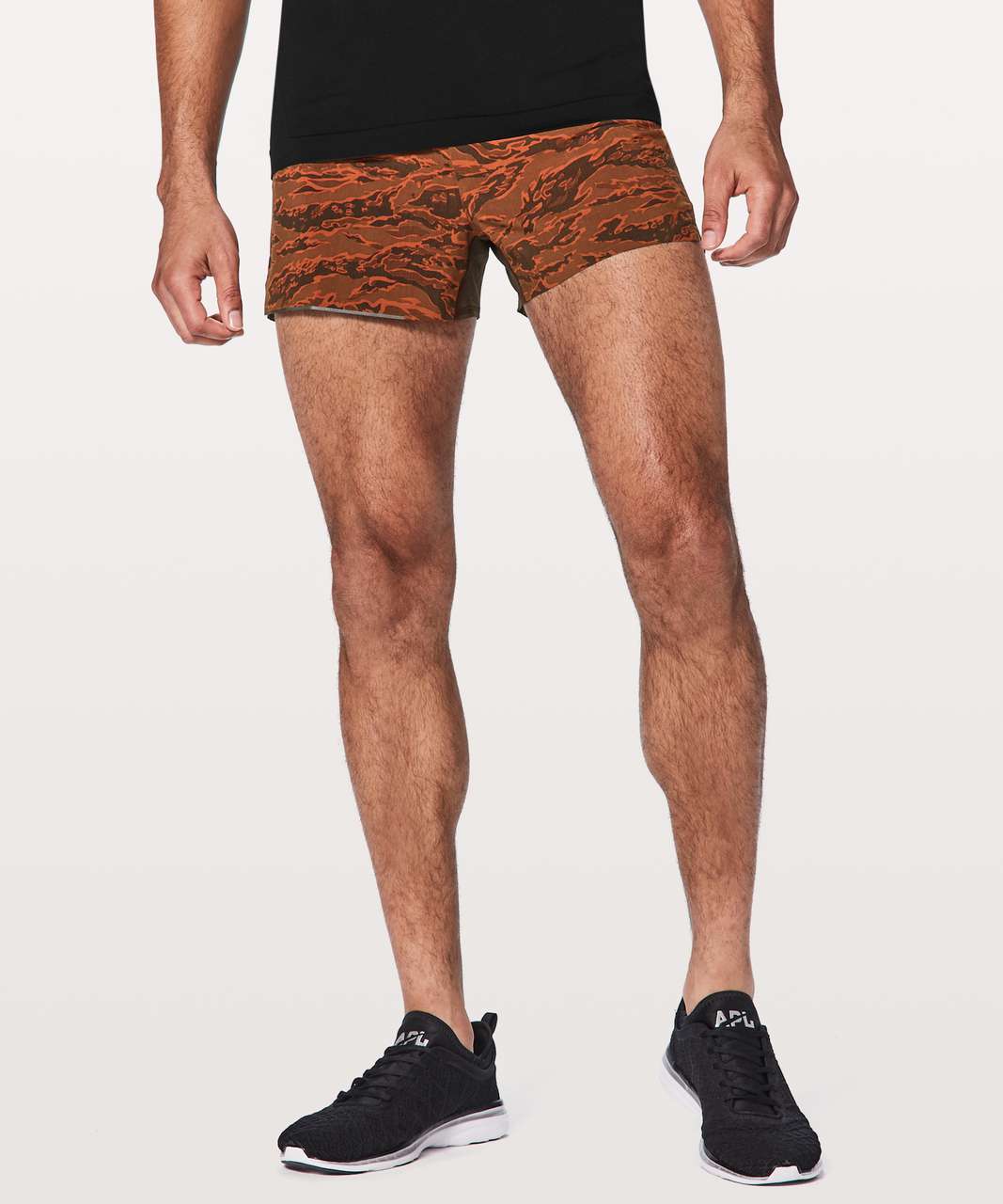 Lululemon Surge Short 3" - Tiger Camo Multi Orange