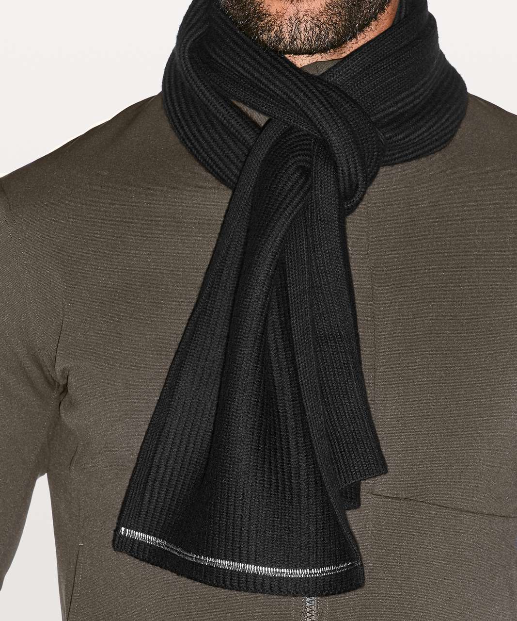 Lululemon Athletica Unisex Wool-Blend Knit Logo Scarf (Black/Rhino Grey)  One Size at  Men's Clothing store