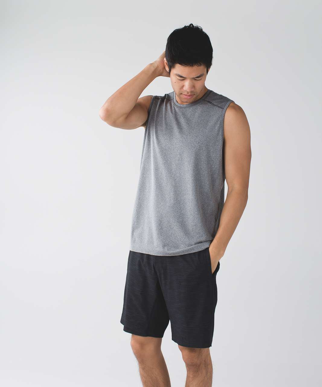 Lululemon T.H.E. Short 9" - All Court Texture Deep Coal Black