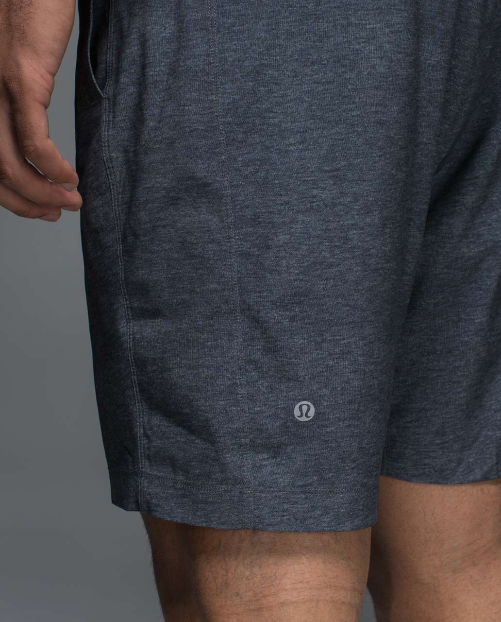 Lululemon T.H.E. Short 9" - Heathered Texture Printed Greyt Deep Coal