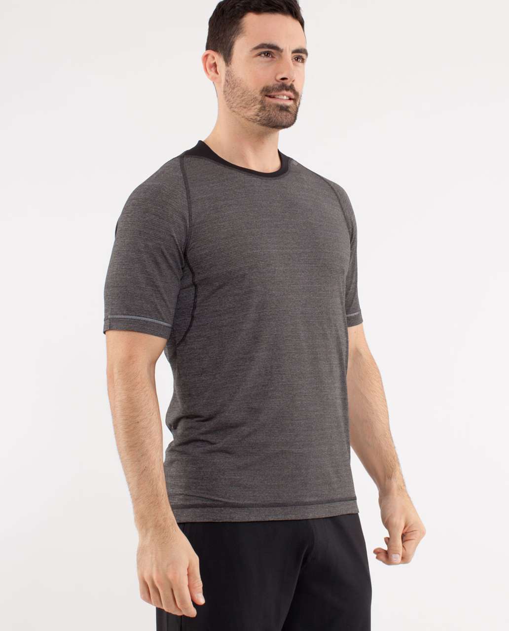 Lululemon Bolt Tech II Short Sleeve - Heathered Black