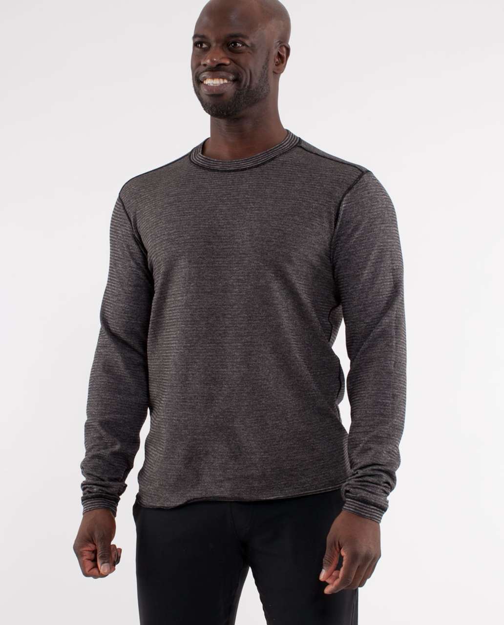 Lululemon Reverse Run Long Sleeve - Black / Soot