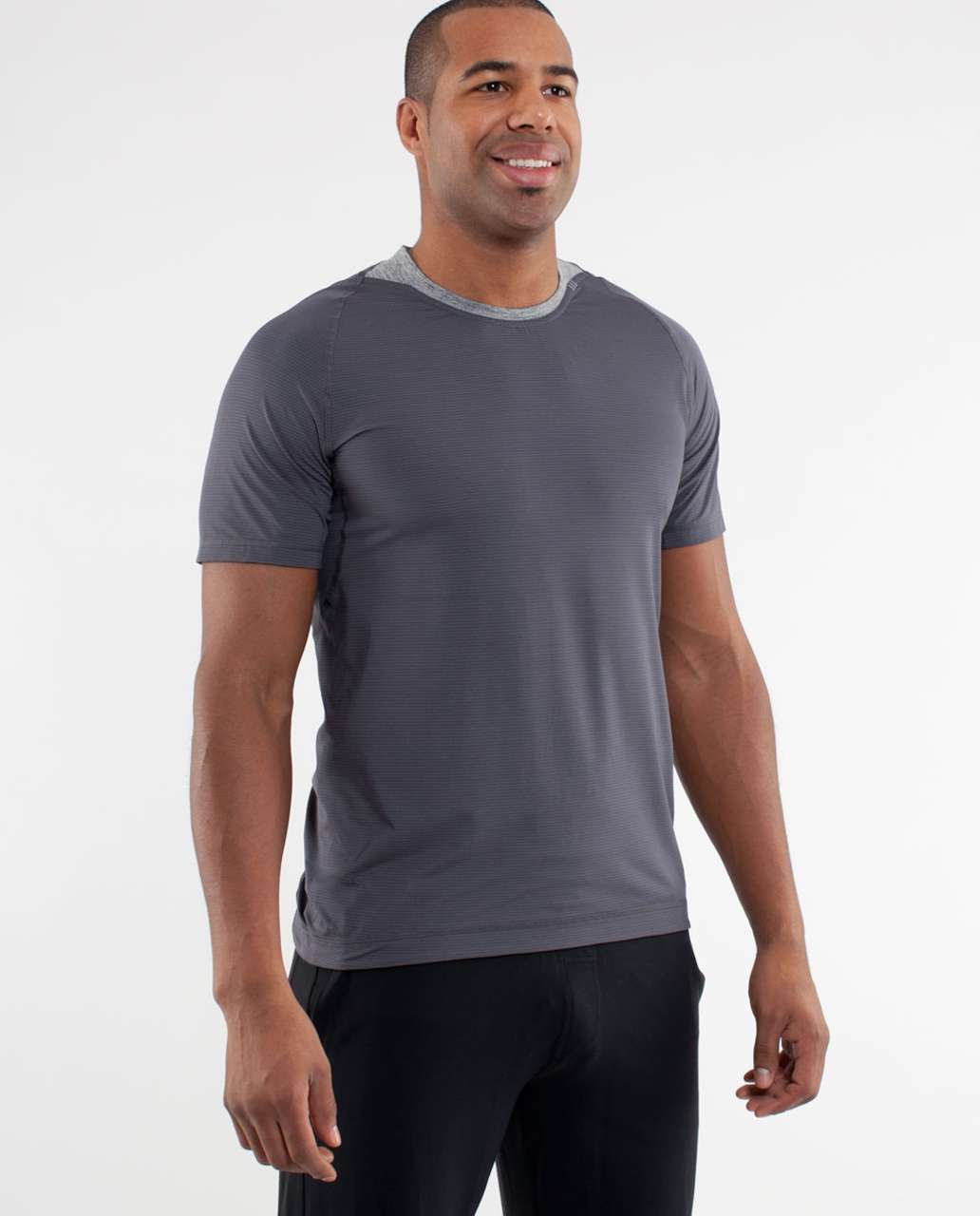 Lululemon Bolt Tech Short Sleeve - Dark Slate / Invisible Branches