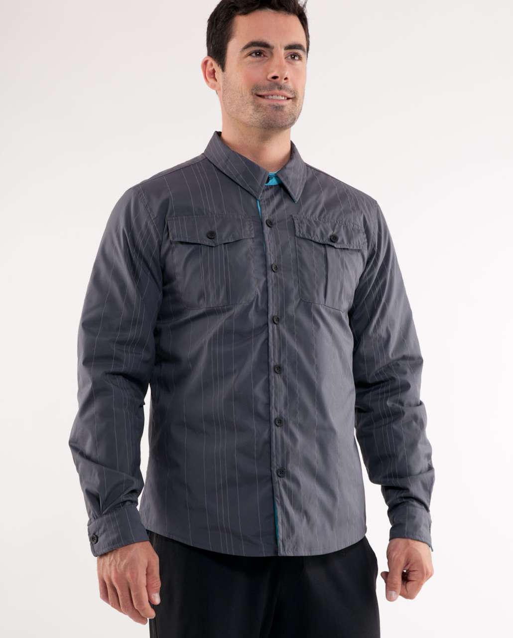 Lululemon 180 Shirt Jack - Dark Slate / Baby Blue