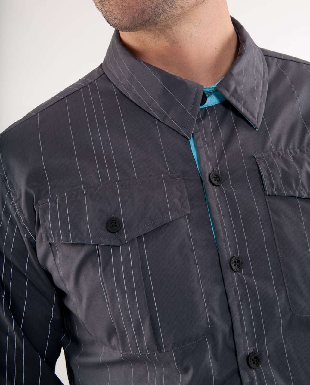 Lululemon 180 Shirt Jack - Dark Slate / Baby Blue