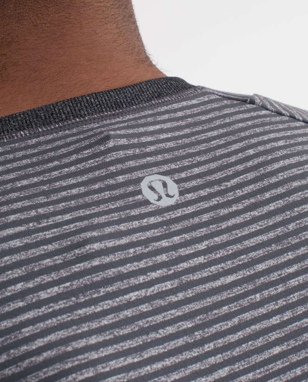 Lululemon Re-Run Short Sleeve - Dark Slate Heathered Dark Slate Classic Stripe