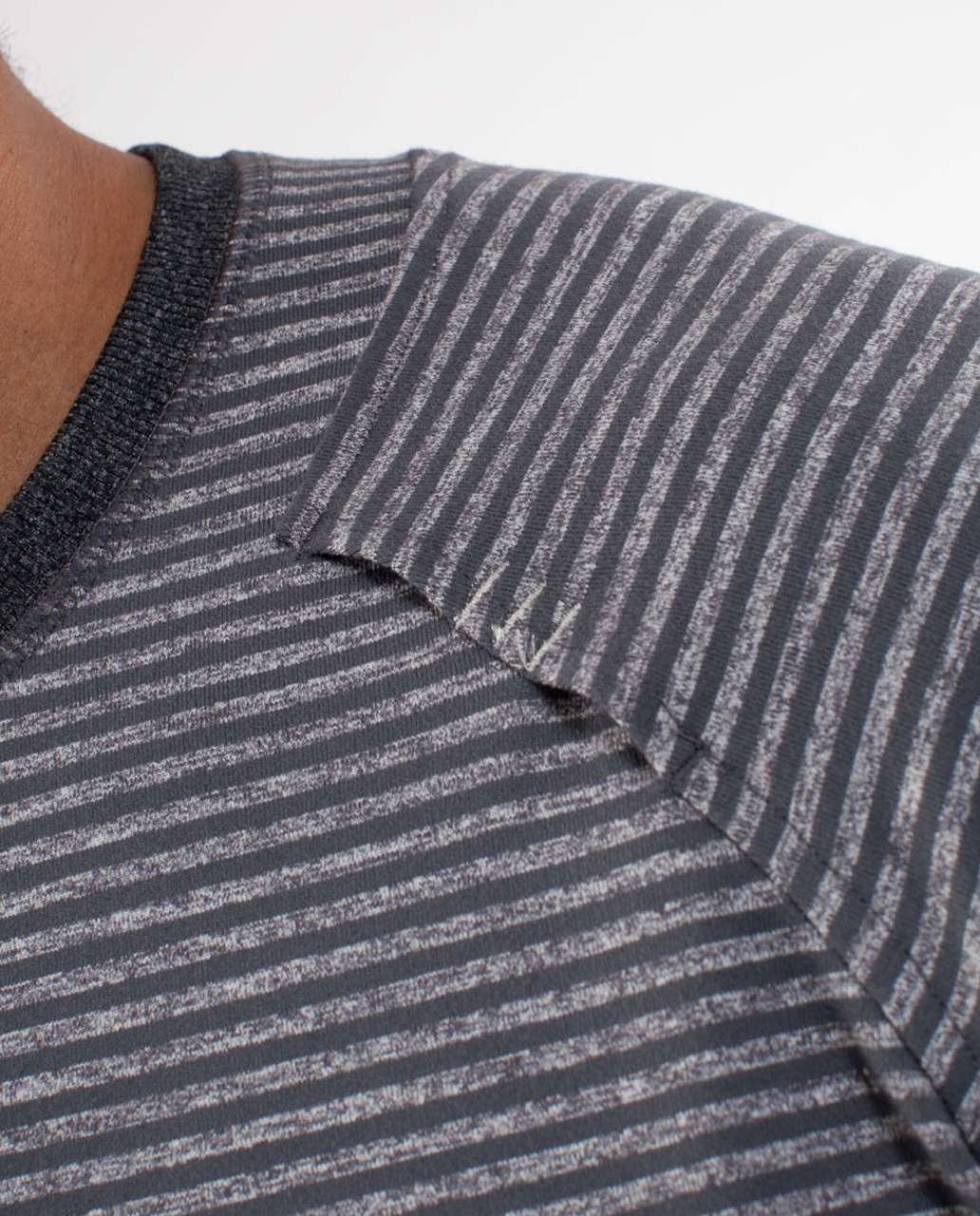 Lululemon Re-Run Short Sleeve - Dark Slate Heathered Dark Slate Classic Stripe