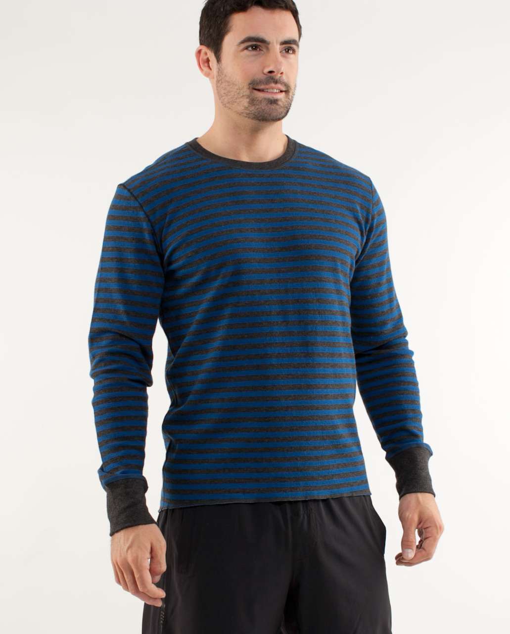 Lululemon Binary Crew - Rugged Blue Heathered Black Super Wide Load Stripe /  Heathered Tempest Blue (First Release)