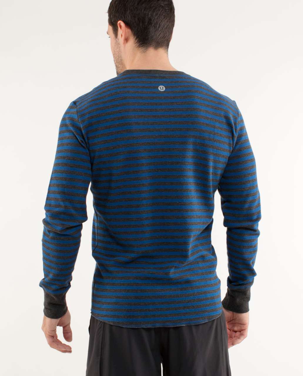 Lululemon Binary Crew - Rugged Blue Heathered Black Super Wide Load Stripe /  Heathered Tempest Blue (First Release)