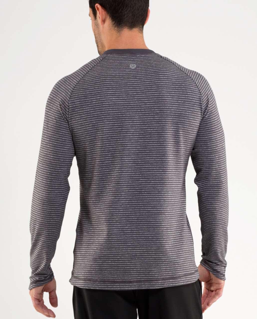 Lululemon Pacific Run Long Sleeve - Dark Slate Heathered Dark Slate Classic Stripe