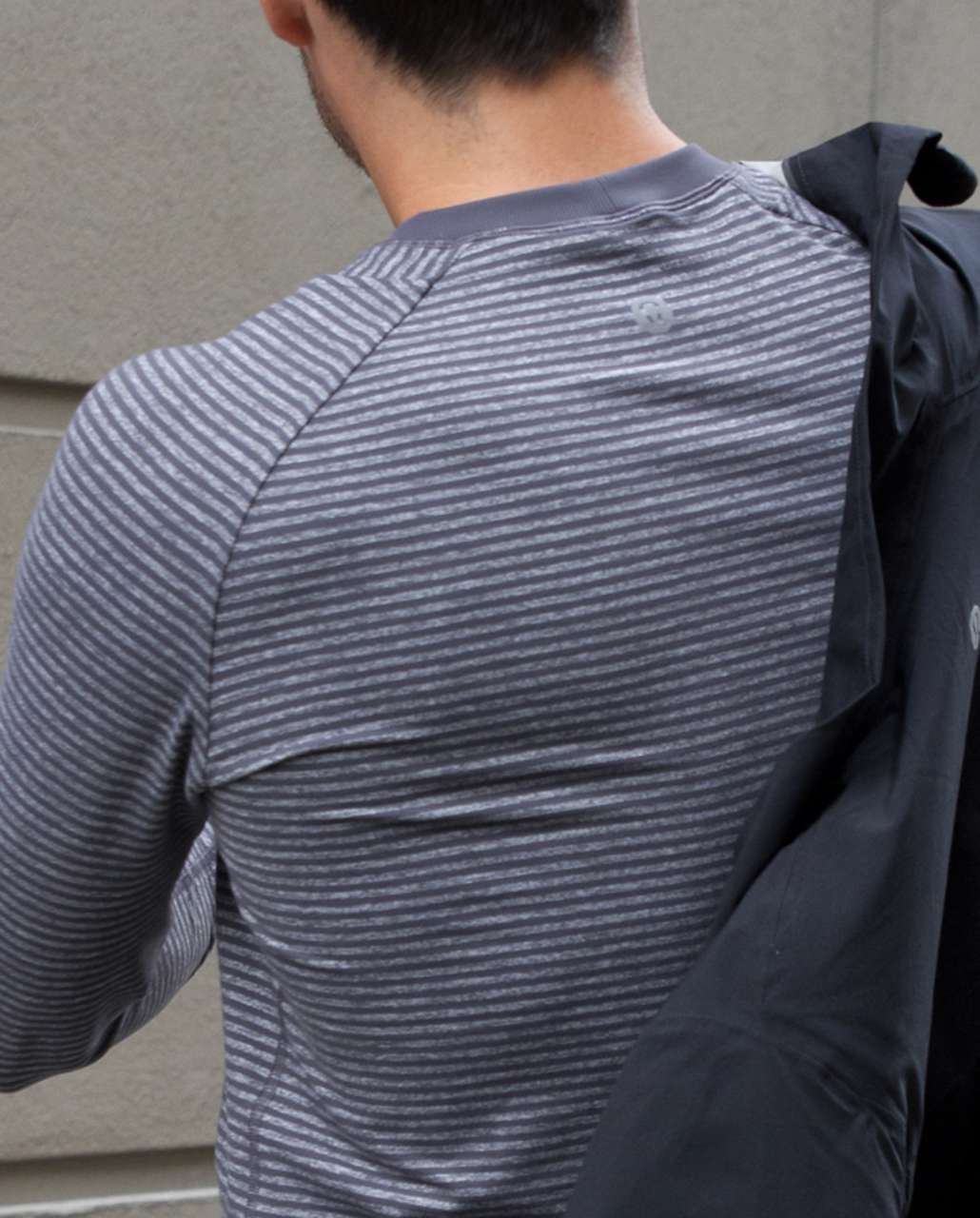 Lululemon Pacific Run Long Sleeve - Dark Slate Heathered Dark Slate Classic Stripe